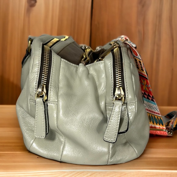 MIU MIU TWO WAY bowler satchel leather bag in bone color *custom* good cond 075H - Picture 5 of 11